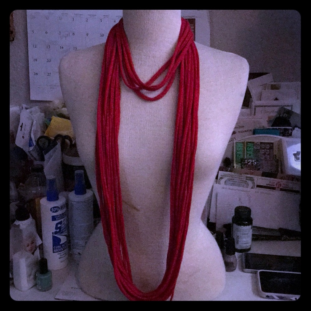 Red rope scarf (authentic handmade)